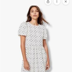 LOFT White Mini Babydoll Dress